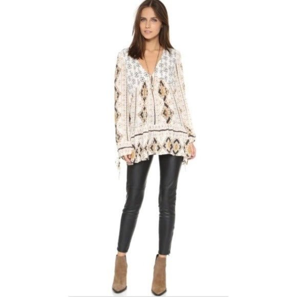Free People Faux Leather Zip Ankle Legging Size 8